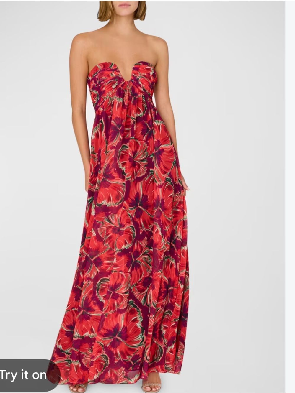 Milly River Windmill Strapless Empire Maxi Dress Size 12
